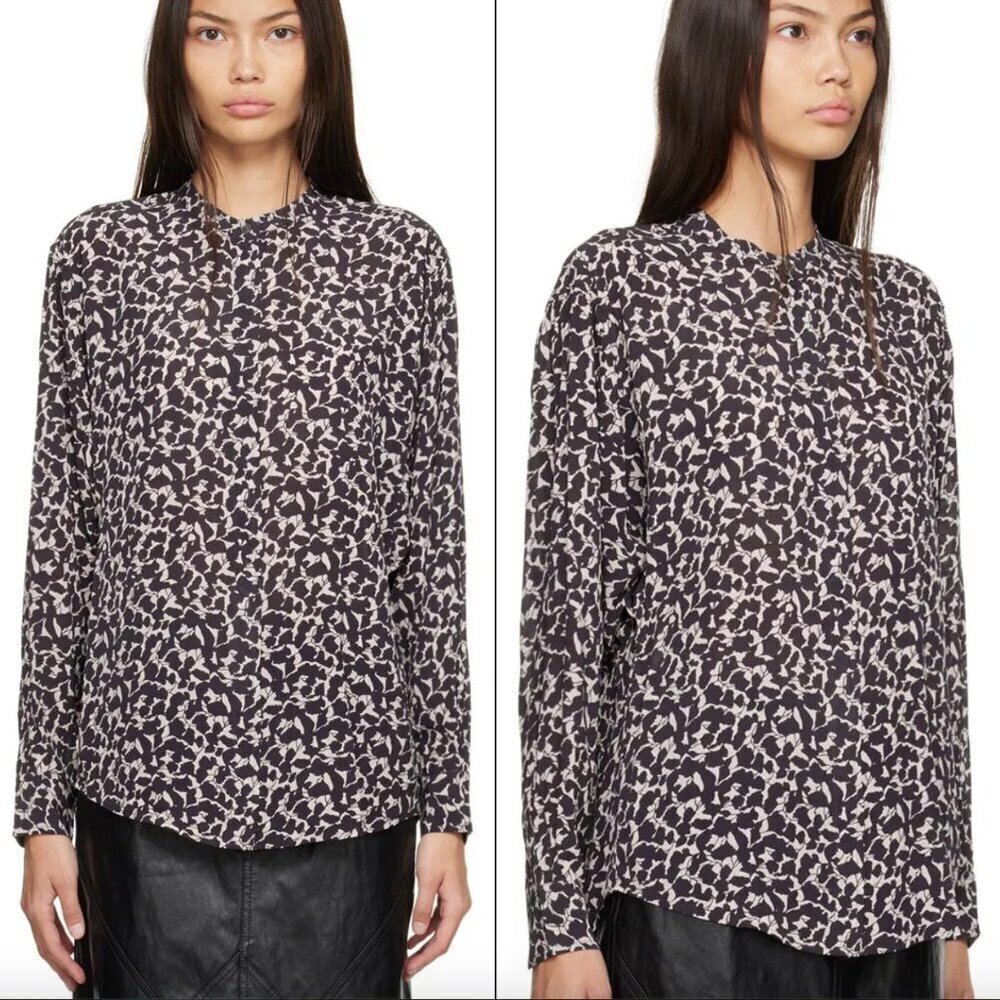 Isabel Marant Catchell Shirt Black Pattern Size 38 or US 6